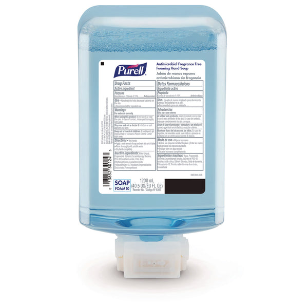 Purell Antimicrobial Fragrance Free Foaming Hand Soap, 1,200 mL Refill, 2/Carton (GOJ838302CT) Case of 2