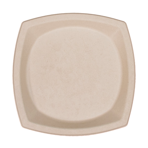 Dart Compostable Fiber Dinnerware, ProPlanet Seal, Plate, 10 x 10, Tan, 125/Pack (DCC10PSC1PFPK) Pack of 125