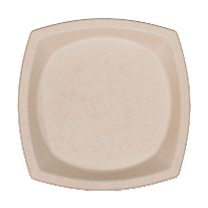 Dart Compostable Fiber Dinnerware, ProPlanet Seal, Plate, 10 x 10, Tan, 125/Pack (DCC10PSC1PFPK) Pack of 125