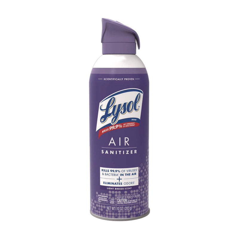 LYSOL Brand Air Sanitizer Spray, Light Breeze Scent, 10 oz Aerosol Can, 6/Carton (RAC99394CT) Case of 6