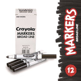 Crayola Bulk Broad Line Marker, Broad Bullet Tip, Black, 12/Box (CYO587700051) Box of 12