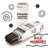 Crayola Bulk Broad Line Marker, Broad Bullet Tip, Black, 12/Box (CYO587700051) Box of 12