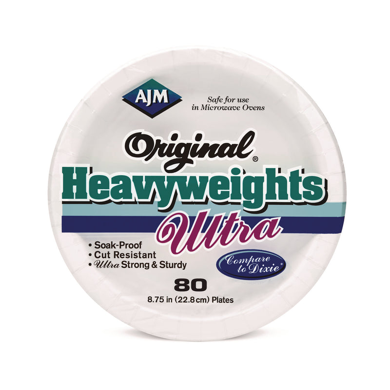 Original Heavyweight Ultra Paper Plates, 9" dia, White, 960/Carton (AJMOH9AU012080A) Case of 960