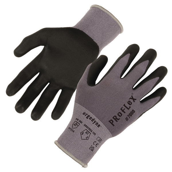 Ergodyne ProFlex 7000 Nitrile-Coated Gloves Microfoam Palm, Gray, X-Small, Pair (EGO10371) 1 Pair