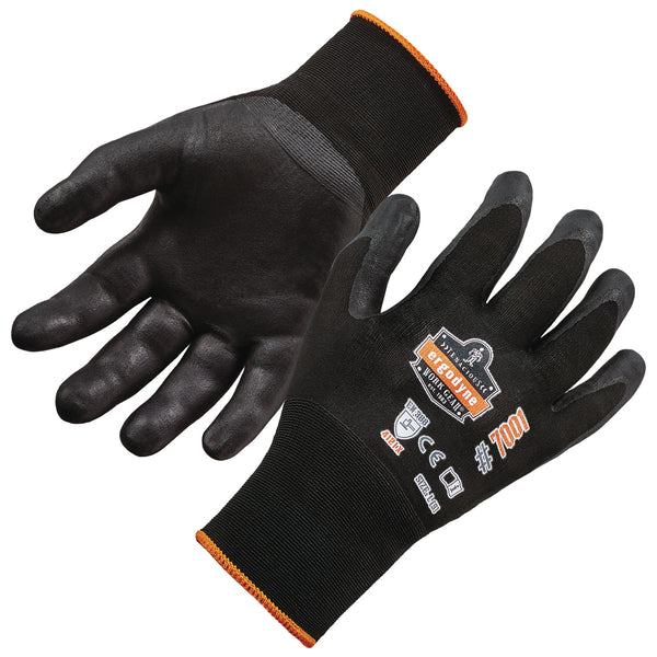 Ergodyne ProFlex 7001 Nitrile-Coated Gloves, Black, X-Small, Pair (EGO17951) 1 Pair