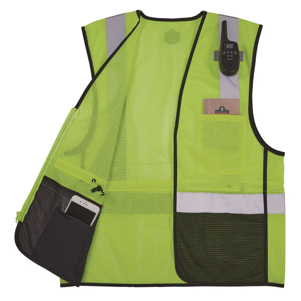 Ergodyne GloWear 8210Z Hi-Vis Class 2 Mesh Vest, Small to Medium, Lime (EGO23013) Each