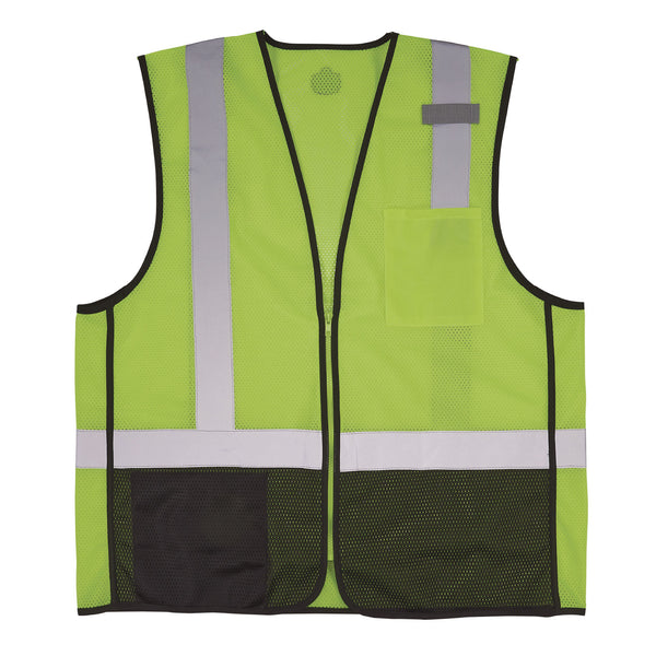 Ergodyne GloWear 8210Z Hi-Vis Class 2 Mesh Vest, 2X-Large to 3X-Large, Lime (EGO23017) Each