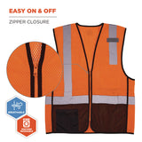 Ergodyne GloWear 8210Z Hi-Vis Class 2 Mesh Vest, 2X-Large to 3X-Large, Orange (EGO23027) Each