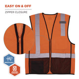 Ergodyne GloWear 8210Z Hi-Vis Class 2 Mesh Vest, 4X-Large to 5X-Large, Orange (EGO23029) Each