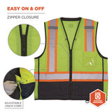 Ergodyne GloWear 8251HDZ Class 2 Two-Tone Hi-Vis Safety Vest, 4X-Large to 5X-Large, Lime (EGO23039) Each