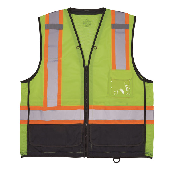 Ergodyne GloWear 8251HDZ Class 2 Two-Tone Hi-Vis Safety Vest, 4X-Large to 5X-Large, Lime (EGO23039) Each