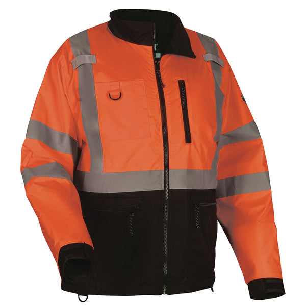 Ergodyne GloWear 8351 Class 3 Hi-Vis Windbreaker Water-Resistant Jacket, 3X-Large, Orange (EGO23437) Each