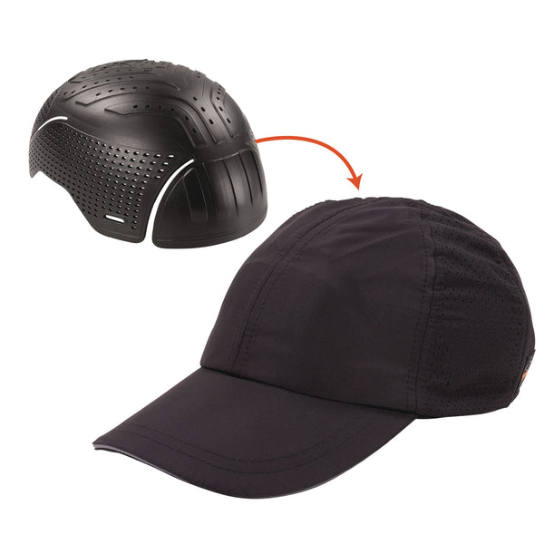 Ergodyne Skullerz 8947 Lightweight Baseball Hat and Bump Cap Insert, Medium/Large, Black (EGO23451) Each