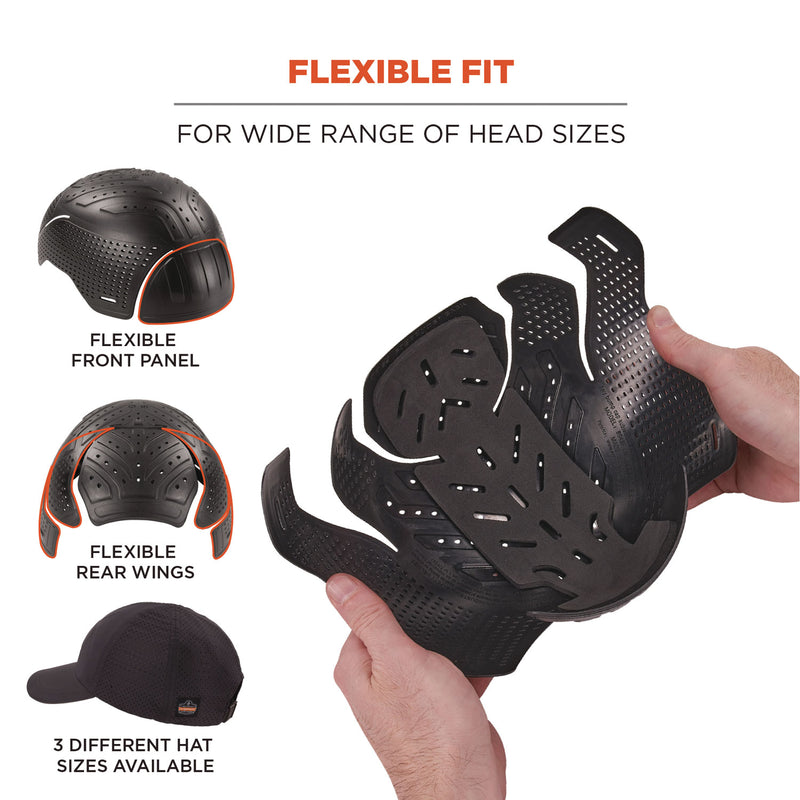Ergodyne Skullerz 8947 Lightweight Baseball Hat and Bump Cap Insert, X-Large/2X-Large, Black (EGO23452) Each