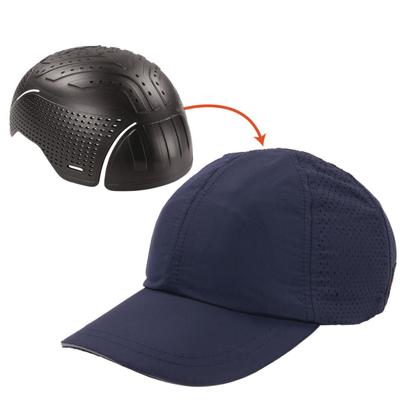 Ergodyne Skullerz 8947 Lightweight Baseball Hat and Bump Cap Insert, Medium/Large, Navy (EGO23454) Each
