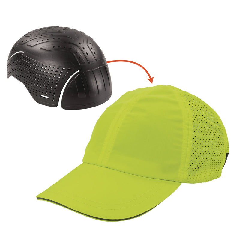 Ergodyne Skullerz 8947 Lightweight Baseball Hat and Bump Cap Insert, X-Small/Small, Lime (EGO23456) Each