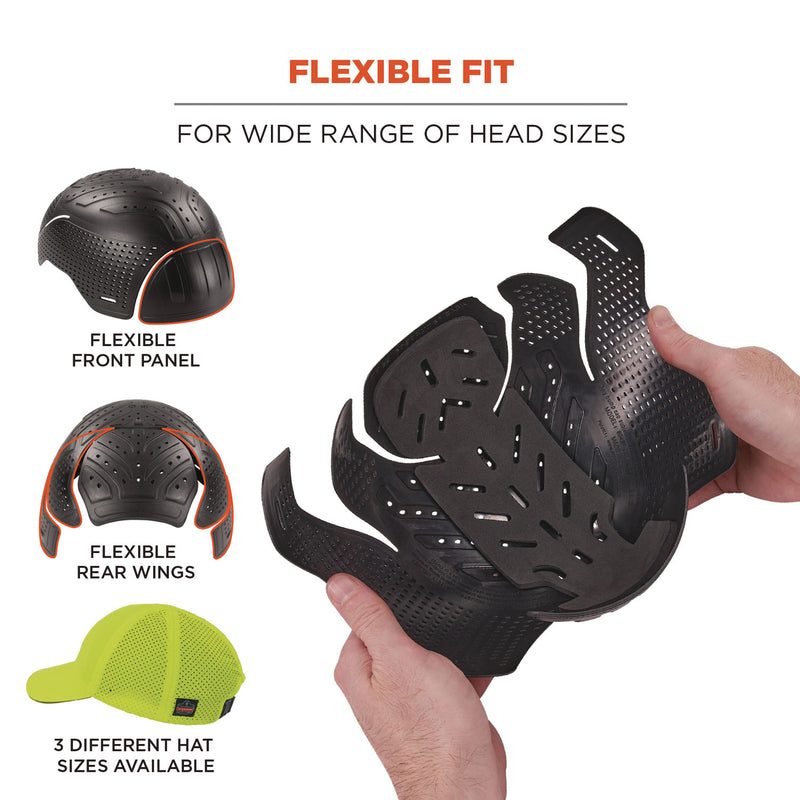 Ergodyne Skullerz 8947 Lightweight Baseball Hat and Bump Cap Insert, Medium/Large, Lime (EGO23457) Each