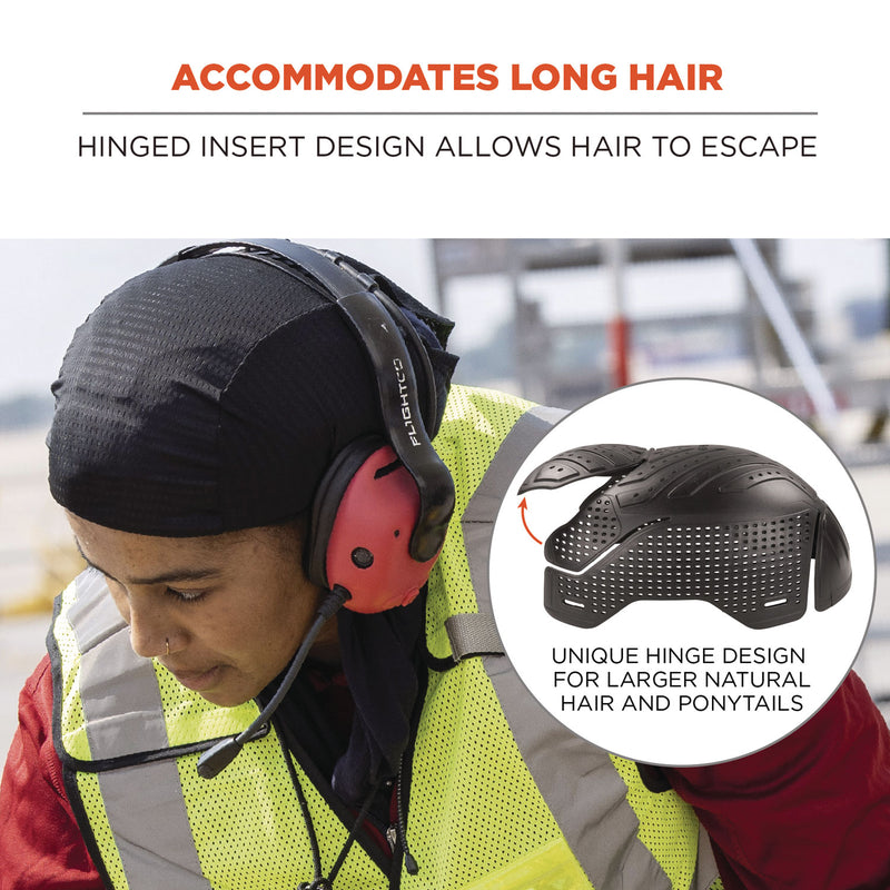 Ergodyne Skullerz 8948 Mesh Do Rag Bandana and Bump Cap Insert, Black (EGO23468) Each