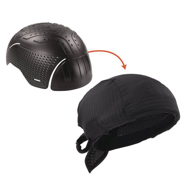 Ergodyne Skullerz 8948 Mesh Do Rag Bandana and Bump Cap Insert, Black (EGO23468) Each