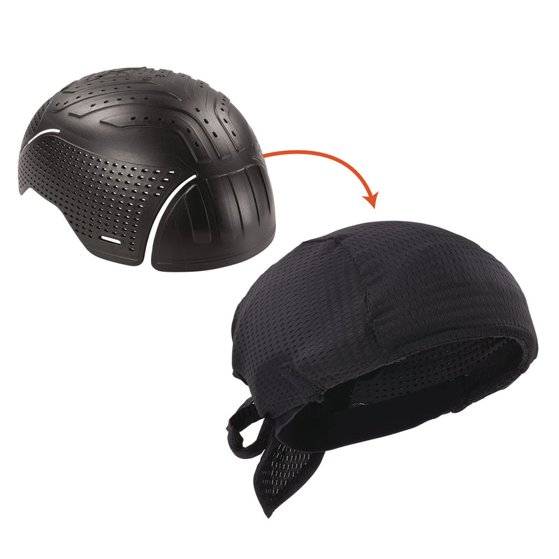 Ergodyne Skullerz 8948 Mesh Do Rag Bandana and Bump Cap Insert, Black (EGO23468) Each