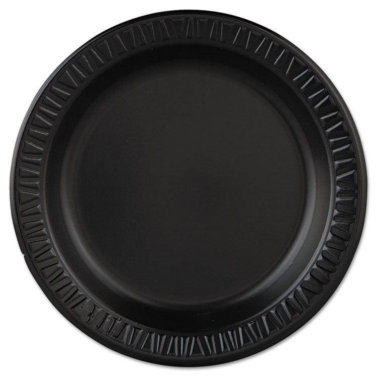 Dart® Quiet Classic Laminated Foam Dinnerware, Plate, 9" dia, Black, 125/Pack, 4 Packs/Carton (DCC9PBQR) Case of 500