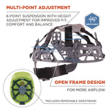 Ergodyne Skullerz 8967 Class E Lightweight Cap-Style Hard Hat, 6-Point Rachet Suspension, Lime (EGO60226) Each