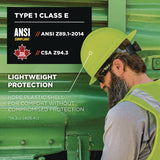 Ergodyne Skullerz 8969 Class E Lightweight Full Brim Hard Hat, 6-Point Rachet Suspension, Lime (EGO60232) Each