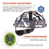 Ergodyne Skullerz 8969 Class E Lightweight Full Brim Hard Hat, 6-Point Rachet Suspension, Lime (EGO60232) Each