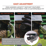 Ergodyne Skullerz 8969 Class E Lightweight Full Brim Hard Hat, 6-Point Rachet Suspension, Lime (EGO60232) Each