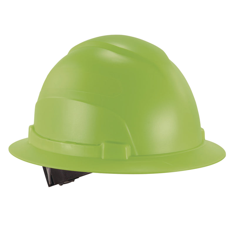 Ergodyne Skullerz 8969 Class E Lightweight Full Brim Hard Hat, 6-Point Rachet Suspension, Lime (EGO60232) Each