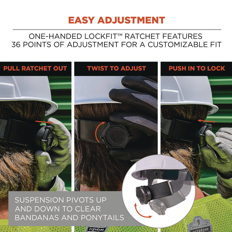 Ergodyne Skullerz 8986 6-Point Hard Hat Suspension Replacement, Gray (EGO60233) Each