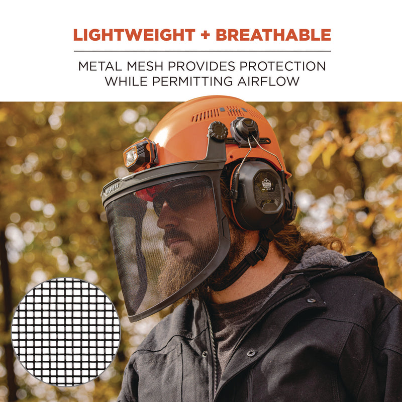 Ergodyne Skullerz 8999 Mesh Face Shield Replacement for Hard Hat and Safety Helmet, Black (EGO60253) Each