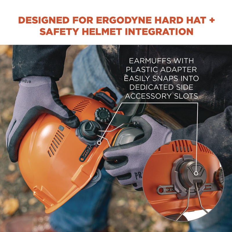 Ergodyne Skullerz 8880 NRR 26dB Hard Hat Mounted Earmuffs, Cap-Style, Gray (EGO60258) Each