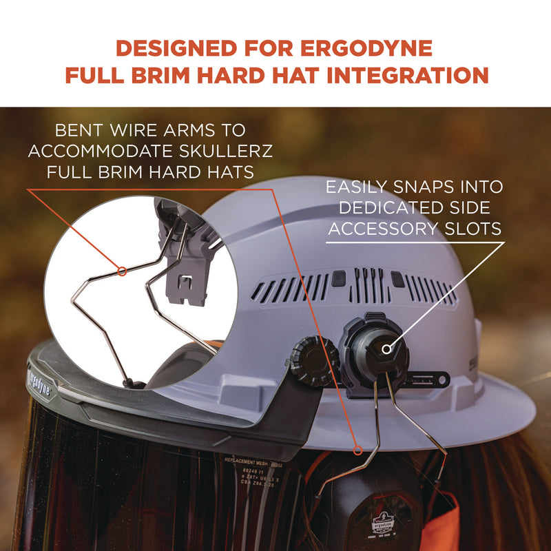 Ergodyne Skullerz 8880 NRR 26dB Hard Hat Mounted Earmuffs, Full Brim, Gray (EGO60259) Each