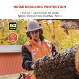 Ergodyne Skullerz 8880 NRR 26dB Hard Hat Mounted Earmuffs, Full Brim, Gray (EGO60259) Each