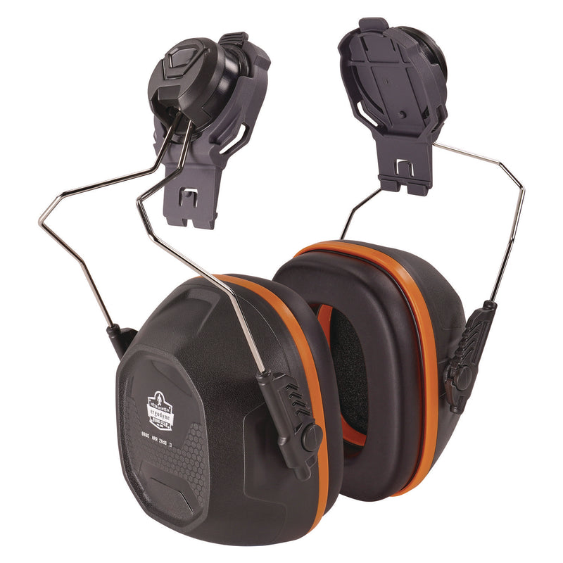 Ergodyne Skullerz 8880 NRR 26dB Hard Hat Mounted Earmuffs, Full Brim, Gray (EGO60259) Each