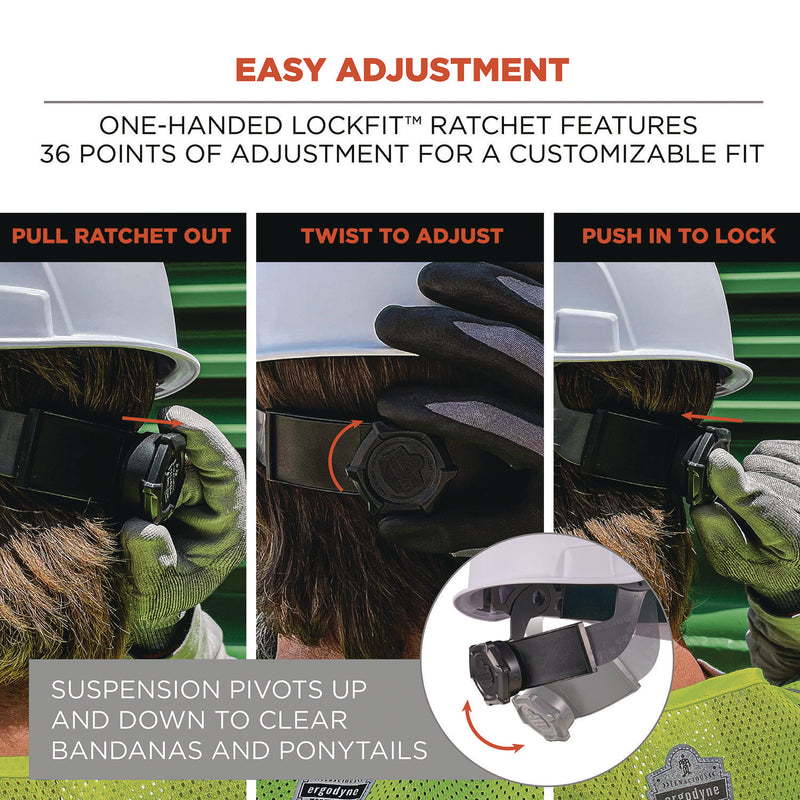 Ergodyne Skullerz 8967 Class E Lightweight Cap-Style Hard Hat, 6-Point Suspension, Orange (EGO60272) Each