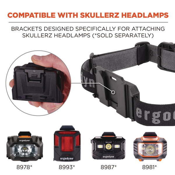 Ergodyne Skullerz 8980 Headband Light Mount with Fabric Strap (EGO60292) Each