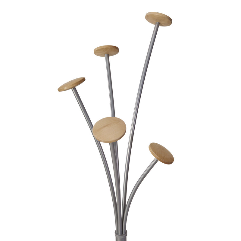 Alba Festival Coat Stand with Umbrella Holder, Five Knobs, 13.97 x 14 x 73.62, Gray (ABAPMFESTWM) Each