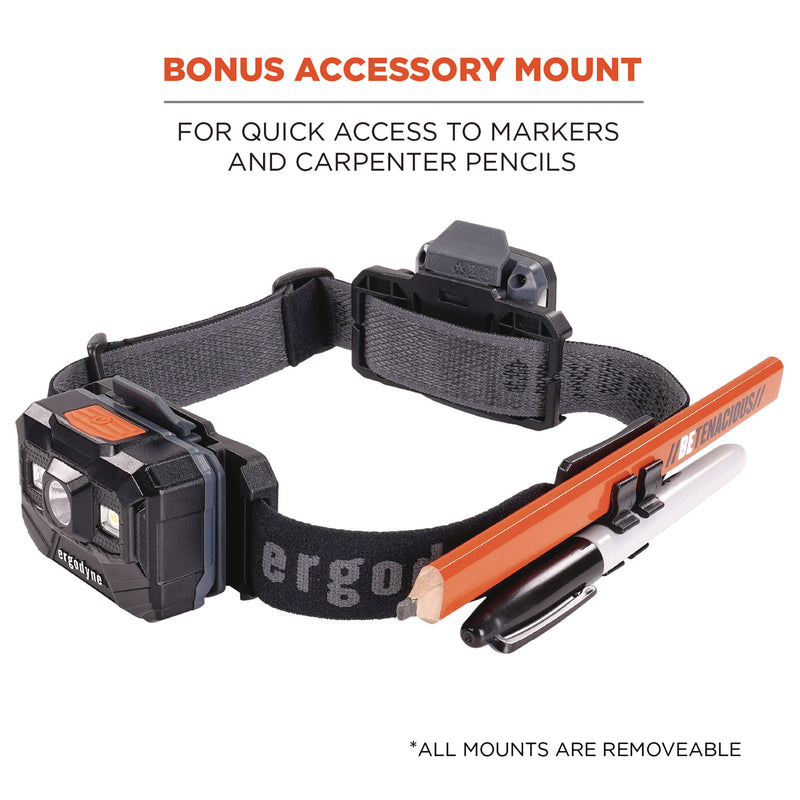 Ergodyne Skullerz 8980 Headband Light Mount with Fabric Strap (EGO60292) Each
