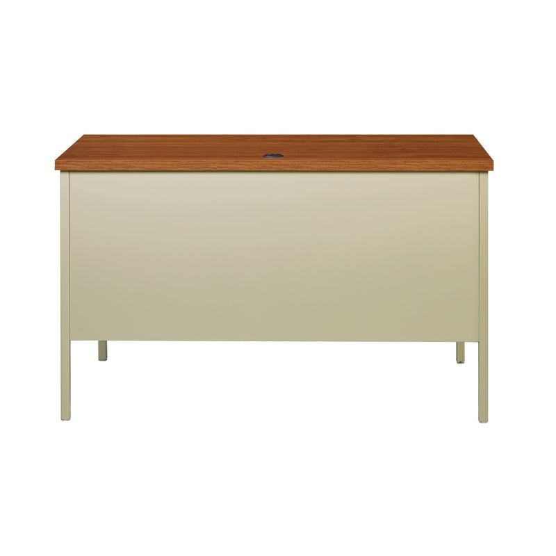 Alera Single Pedestal Steel Desk, 45" x 24" x 29.5", Cherry/Putty (ALEHSD4524PC) Each