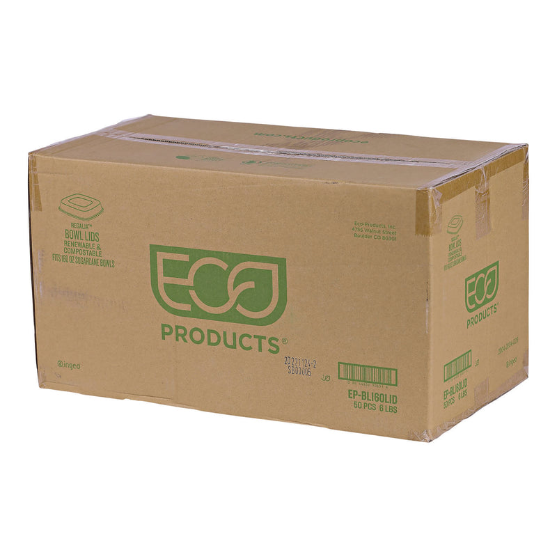 Lids for Regalia Sugarcane 160 oz Bowls, 12 x 12 x 1.9, Clear, 50/Carton (ECOEPBL160LID) Case of 50