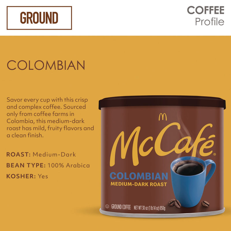 McCafe® Ground Coffee, Colombian, 30 oz Can (GMT7153EA) Each