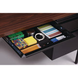 Alera Double Pedestal Steel Desk, 60" x 30" x 29.5", Mocha/Black, Black Legs (ALEHSD6030BM) Each