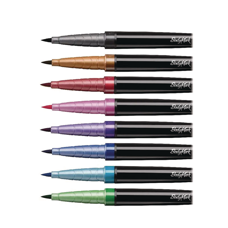 BIC® BodyMark Temporary Tattoo Markers, Fine Brush Tip, Assorted Colors, 8/Pack (BICMTBP81AST) Pack of 8