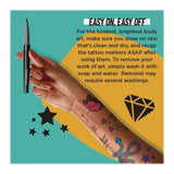 BIC® BodyMark Temporary Tattoo Markers, Fine Brush Tip, Assorted Colors, 8/Pack (BICMTBP81AST) Pack of 8