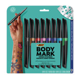 BIC® BodyMark Temporary Tattoo Markers, Fine Brush Tip, Assorted Colors, 8/Pack (BICMTBP81AST) Pack of 8