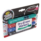 Crayola® Take Note Dry Erase Markers, Chisel Tip, Assorted Colors, 4/Set (CYO586543) Each