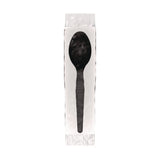 Dixie® Mediumweight Polystyrene Wrapped Cutlery, Teaspoon, Black, 1,000/Carton (DXETM53C1) Case of 1000