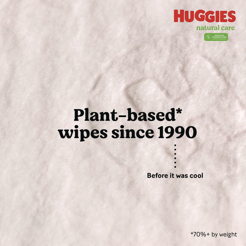 Huggies® Natural Care Sensitive Baby Wipes, Unscented, White, 64/Pack, 12 Packs/Carton (KCM51079) Case of 12